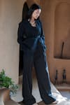 Buy_The Terra Tribe_Black Organic Cotton Solid Friday Flared Pant