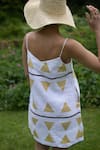 Shop_The Terra Tribe_Yellow Linen Printed Tribal Sweetheart California Pattern Slip Dress _at_Aza_Fashions