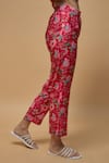 wildflower by krishna_Pink French Crepe Print Floral Collar Neck Shirt With Pant _Online_at_Aza_Fashions