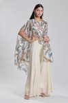 Shop_Preeti Jhawar_Off White Chiffon Lining Cotton Silk Print And Embroidered Cape Sharara Set _Online_at_Aza_Fashions