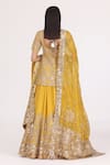 Abhinav Mishra_Yellow Lehenga And Kurta Chanderi Embellished Mirror Plunge V Neck Set_Online_at_Aza_Fashions