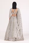 Shop_Abhinav Mishra_Silver Tissue Embellished Mirror Sweetheart Neck Work Lehenga Set _at_Aza_Fashions