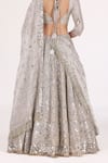 Abhinav Mishra_Silver Tissue Embellished Mirror Sweetheart Neck Work Lehenga Set _at_Aza_Fashions