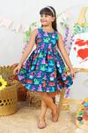 Buy_JILMIL DREAMWEAR_Blue Cotton Dinosaur Print Dress _at_Aza_Fashions