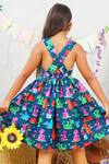 Shop_JILMIL DREAMWEAR_Blue Cotton Dinosaur Print Dress _at_Aza_Fashions