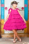 Buy_JILMIL DREAMWEAR_Pink Cotton Solid Ruffled Dress _at_Aza_Fashions