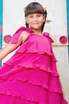 JILMIL DREAMWEAR_Pink Cotton Solid Ruffled Dress _Online_at_Aza_Fashions