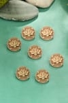 Buy_Cosa Nostraa_Gold Carved Lotus 7 Pcs Buttons_at_Aza_Fashions