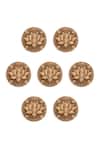 Shop_Cosa Nostraa_Gold Carved Lotus 7 Pcs Buttons_Online_at_Aza_Fashions