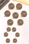 Buy_Cosa Nostraa_Gold Carved Floral 13 Pcs Buttons_at_Aza_Fashions