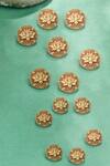 Buy_Cosa Nostraa_Gold Carved Lotus Bloom 7 Pcs Buttons_at_Aza_Fashions