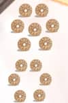 Buy_Cosa Nostraa_Gold Carved Floral Shimmer 13 Pcs Buttons _at_Aza_Fashions