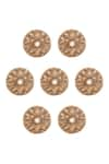 Cosa Nostraa_Gold Carved Floral Shimmer 13 Pcs Buttons _Online_at_Aza_Fashions