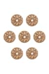 Shop_Cosa Nostraa_Gold Carved Floral Shimmer 7 Pcs Buttons _Online_at_Aza_Fashions