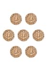 Shop_Cosa Nostraa_Gold Carved Lotus Bead 7 Pcs Buttons_Online_at_Aza_Fashions