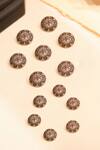 Buy_Cosa Nostraa_Gold Carved Floret 13 Pcs Buttons _at_Aza_Fashions