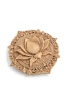 Shop_Cosa Nostraa_Gold Carved Lotus Whisper Brooch_Online_at_Aza_Fashions