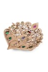 Cosa Nostraa_Gold Carved Garden Grace Brooch_at_Aza_Fashions