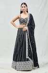 Buy Meenagurnam Black Net, Georgette Sequins Sweetheart Neck Embroidered Lehenga Set at Aza Fashions Buy_Meenagurnam_Black Net, Georgette Sequins Sweetheart Neck Embroidered Lehenga Set _at_Aza_Fashions