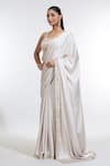 MeenaGurnam_Ivory Saree Armani Satin Embroidered Sequin Sweetheart And Bead Work Border Set _Online_at_Aza_Fashions