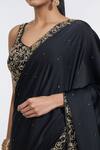 Shop Meenagurnam Black Silk, Net Beads, Sequins Armani Satin Embroidered Border Saree With Blouse Online at Aza Fashions Shop_Meenagurnam_Black Silk, Net Beads, Sequins Armani Satin Embroidered Border Saree With Blouse _Online_at_Aza_Fashions