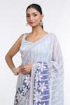 Shop_MeenaGurnam_Grey Saree Georgette Embroidered Sequin Scoop Ombre With Blouse _Online_at_Aza_Fashions