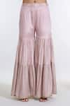 Buy_Meenagurnam_Pink Chiffon Sequins Keyhole Neck Paisley Bloom Embroidered Kurti Sharara Set _Online_at_Aza_Fashions