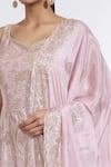 Buy_Meenagurnam_Pink Chiffon Sequins Keyhole Neck Paisley Bloom Embroidered Kurti Sharara Set 