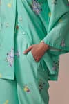 Buy_Dressfolk_Green Linen Cotton Digital Printed Floral Garden Romance Kurta And Pant Set _Online_at_Aza_Fashions