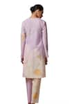 Buy_Dressfolk_Purple Linen Cotton Digital Printed Floral V Neck Love Kurta And Pant Set_Online_at_Aza_Fashions