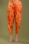 Shop_Amani_Orange Satin Silk Embellished Tie Dye V Neck Kurta And Tulip Pant Set _Online_at_Aza_Fashions