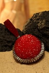 FOREVER NOOR_Red Crystal Studs Solar Rivets Embellished Ball-shaped Bag _Online_at_Aza_Fashions