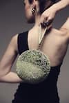 Buy_FOREVER NOOR_Green Pipe Cosmo Embellished Potli Bag_at_Aza_Fashions