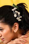 Buy_Suhani Pittie_Silver Pearls Embellished Hair Pins - Set Of 2 _at_Aza_Fashions