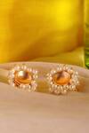 Shop_Suhani Pittie_Gold Plated Pearls Embellished Ear Buttons_at_Aza_Fashions
