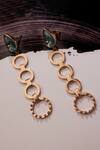 Buy_Suhani Pittie_Gold Plated Crystals Pools Embellished Dangler Earrings _at_Aza_Fashions