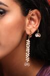 Buy_Suhani Pittie_Gold Plated Pearls, Cut Work Lunar Dew Tassel Ear Cuff _at_Aza_Fashions