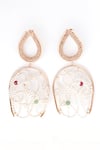 Suhani Pittie_Gold Plated Pearls, Rhinestones, Stones Cloud Embellished Drop Earrings _Online_at_Aza_Fashions