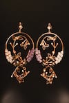 Shop_Suhani Pittie_Gold Plated Pearls Mystic Foliage Vine Hoop Earrings _at_Aza_Fashions