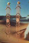 Buy_Suhani Pittie_Gold Plated Phases Of The Pyramid Earring _at_Aza_Fashions