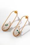 Shop_Suhani Pittie_Gold Plated Stones Jungle Chic Earrings _at_Aza_Fashions