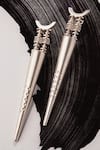 Buy_Suhani Pittie_Silver Plated Candlelight Spike Carved Earrings _at_Aza_Fashions