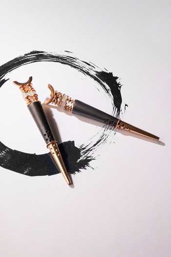 Buy_Suhani Pittie_Gold Plated Edge Of Night Spike Carved Earrings _at_Aza_Fashions