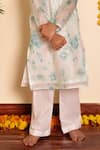 Buy Pomcha Jaipur White Chanderi, Cotton Falak Floral Print Kurta With Pant Online at Aza Fashions Buy_Pomcha Jaipur_White Chanderi, Cotton Falak Floral Print Kurta With Pant _Online_at_Aza_Fashions