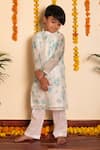 Buy Pomcha Jaipur White Chanderi, Cotton Falak Floral Print Kurta With Pant Buy_Pomcha Jaipur_White Chanderi, Cotton Falak Floral Print Kurta With Pant