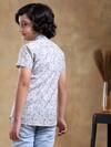Shop_Pomcha Jaipur_Grey Cotton Embroidery Bachpan Moksha Hand Block Print Shirt _at_Aza_Fashions