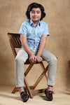 Buy_Pomcha Jaipur_Blue Cotton Bachpan Vistaar Block Print Shirt _at_Aza_Fashions