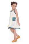 Buy_Miko Lolo_Off White 100% Cotton Printed Abstract Voyager Trails Flared Dress_Online_at_Aza_Fashions
