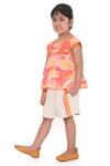 Buy_Miko Lolo_Pink Organic Cotton Printed Abstract Candy Escape Top With Shorts_at_Aza_Fashions