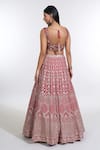 Shop_MeenaGurnam_Magenta Georgette Embroidery Zari Sweetheart Phoolbahar Bridal Lehenga Set_at_Aza_Fashions